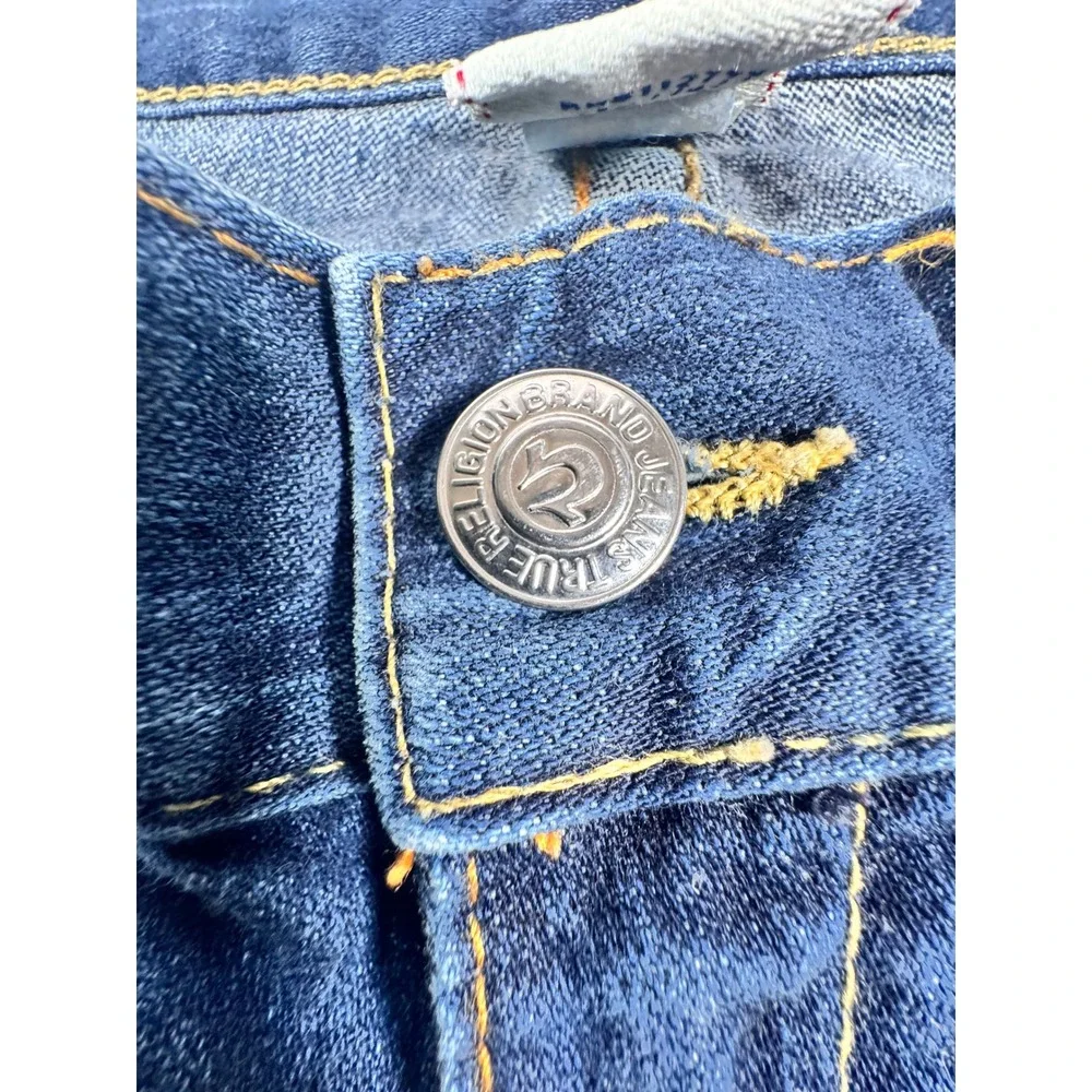 True Religion Mens Straight Leg Jeans Blue Medium Wash Made in USA Size 36